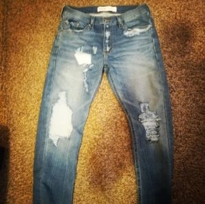 Custom distressed jeans